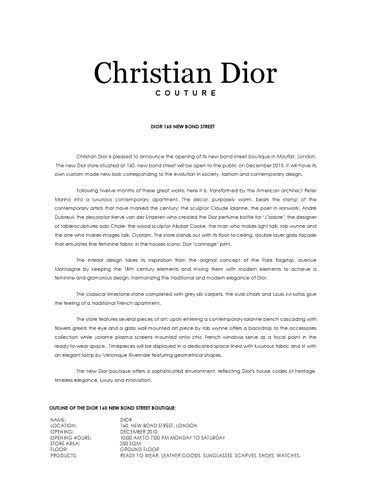 dior press release uniwax|dior and cultural values.